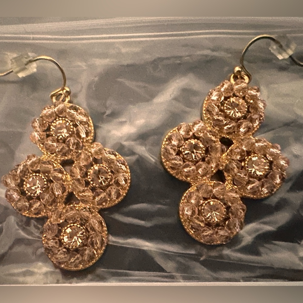 Anthropologie Pink & Rose Gold Berry Cluster Earrings - NEW